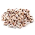 Acrylic marbled imitation jade beads with large holes in brown and white color finish - Light Coffee Abacus Beads / 50Pcs/Bag