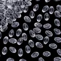 Perle di cristallo sfaccettate a goccia trasparenti per gioielli fai da te e ciondoli - 50 Pezzi/Confezione (8x12mm) / Forma a goccia sfaccettata bianco trasparente