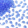 Perle di cristallo blu sfaccettate a forma di goccia per la creazione di gioielli - Forma a goccia sfaccettata / 50 Pezzi/Confezione (8x12mm) / Blu