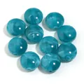 Cuentas redondas de acrílico jaspeado azul y blanco textura imitación jade para artesanía DIY - 10 Piezas/Paquete / Azul lago