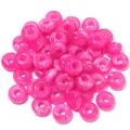 Pink marbled acrylic donut beads with simulated jade finish for DIY jewelry crafts - Transparent Rose Red Abacus Beads / 50Pcs/Bag