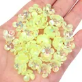 Iridescent yellow translucent 3D five-petal flower spacer beads for DIY jewelry - Yellow Solid Color Iridescent Four-Petal Flower