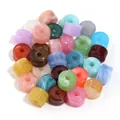 Cuentas de barril de acrílico de colores marmoleados para joyería artesanal DIY. - Cilíndrico / Paquete de 30 / Colores Mezclados al Azar