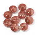 Juego de cuentas de acrílico jaspeadas en marrón y blanco para joyería artesanal - Juego de 10 Piezas / Rosa Coreano
