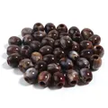 Cuentas de barril de acrílico mármol café con agujero grande para joyería artesanal DIY - 40 Piezas / Cuentas de barril marrón oscuro
