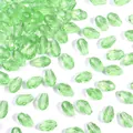 Perle di cristallo a goccia d'acqua sfaccettate verdi per la creazione di gioielli DIY - Forma a goccia sfaccettata / 50 Pezzi/Confezione (8x12mm) / Verde chiaro