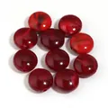Cuentas redondas de acrílico jaspeado rojo brillante para accesorios de joyería DIY - Juego de 10 Piezas / Fucsia