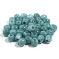 Cuentas redondas de acrílico jaspeado verde azulado para creación de joyas DIY - 40 Piezas / Cuentas de barril verdes