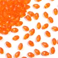 Perle di cristallo sfaccettate a goccia arancio per la creazione di gioielli fai-da-te - Forma a goccia sfaccettata / 50 Pezzi/Confezione (8x12mm) / Arancione