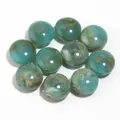 Cuentas de acrílico marmoleado azul y marrón para la fabricación de joyas de bricolaje - Juego de 10 Piezas / Verde Azulado