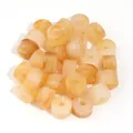 Cuentas de barril de acrílico mármol ámbar vintage para joyería DIY y accesorios - Cilíndrico / Paquete de 30 / Cera de Abeja