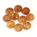 Cuentas redondas de acrílico veteado ámbar para la creación de joyas artesanales - 10 Piezas/Paquete / Café