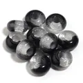 Black and clear two-tone acrylic rondelle beads with glitter for DIY jewelry - Black Starry / Outer Size Approx 8x14mm, Hole Diameter Approx 5mm