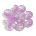Purple and silver glitter acrylic rondelle beads with large holes for DIY jewelry crafts - Purple Gypsophila / Outer Size Approx 8x14mm, Hole Diameter Approx 5mm