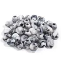 Cuentas de acrílico irregulares con patrón de mármol blanco y negro para joyería DIY - 40 Piezas / Cuentas irregulares negras