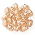 Perle di cristallo a goccia sfaccettate color champagne per la creazione di gioielli - Confezione da 20 Pezzi (8x11mm) / Champagne Ovale Sfaccettato