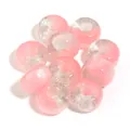 Pink and clear two-tone acrylic large hole beads with silver glitter for DIY jewelry. - Pink Gypsophila / Outer Size Approx 8x14mm, Hole Diameter Approx 5mm