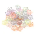 Translucent iridescent five-petal flower bead caps in mixed colors for DIY jewelry - Mixed Iridescent Five-Petal Flowers