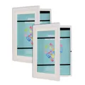 Detail view showing the white wooden A4 flip-open art frame with secure magnetic closure. - A4 / White