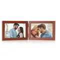 Marco de fotos doble plegable de madera vintage para dos fotos horizontales 10x15cm - Horizontal / Caoba