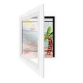 White kids art frame with magnetic storage and front-opening for drawing display - White / A3 Size (29.7*42cm)