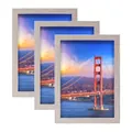 Vue détaillée de cadres photo en bois clair avec impressions de paysage du Golden Gate - 5 Pouces (8.9x12.7cm) Table / Gris clair