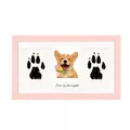 Cadre photo souvenir rose DIY avec empreintes de pattes pour bébé ou chiot, déco - Cadre à 3 Fenêtres (Kit Inclus) / Rose Sakura