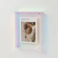 Cadre photo en acrylique coloré irisé pour décoration murale ou de table - 35*35*4cm / Multicolore