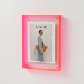 Cornice moderna fluttuante in acrilico rosa neon per parete e da tavolo - Rosso Fluorescente