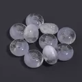 Two-tone light grey and clear acrylic beads with large hole and silver glitter for DIY jewelry - White Gypsophila / Outer Size Approx 8x14mm, Hole Diameter Approx 5mm