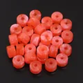 Cuentas de barril de acrílico naranja coral jaspeado para accesorios de bisutería DIY - Cilíndrico / Paquete de 30 / Naranja + Blanco