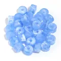 Cuentas de barril de acrílico jaspeado azul y blanco para collares y pulseras DIY - Cilíndrico / Paquete de 30 / Azul cielo