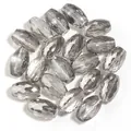 Perline di cristallo ovali sfaccettate grigio fumo per la creazione di gioielli fai-da-te. - Confezione da 20 Pezzi (8x11mm) / Grigio Trasparente Ovale Sfaccettato