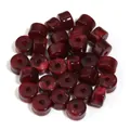 Cuentas de barril de acrílico jaspeado rojo oscuro vintage para crear joyería DIY - Cilíndrico / Paquete de 30 / Rojo + Blanco