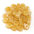 Cuentas de barril en acrílico amarillo ámbar jaspeado para creación de joyas DIY - Cilíndrico / Paquete de 30 / Amarillo Tierra