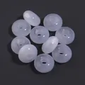 Translucent white acrylic faux jade beads with large holes for DIY jewelry making - White Cat Eye / Outer Size Approx 8x14mm, Hole Diameter Approx 5mm