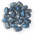 Perle di cristallo artificiale sfaccettate blu scuro di forma ovale per la creazione di gioielli - Confezione da 20 Pezzi (8x11mm) / Blu Inchiostro Sfaccettato Ovale
