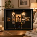 Vue détaillée de la boîte d'ombre de mini-musée DIY avec éclairage chaleureux - Cadre Vide (Base Magnétique) / 10x12 Pouces