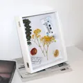 Detalle de marco de fotos 3D blanco con tapa abatible para exhibir flores secas - Blanco