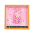 Albero di Natale rosa in peluche fai-da-te in una cornice arancione regalo da tavolo - Profondità 3cm (8x10 pollici) / Arancione