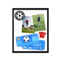 Black shadow box frame for soccer tickets and sports memorabilia display - With Felt Board + Pins + Seamless Nails / 30x40cm / Black