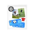 White shadow box frame for soccer tickets and sports memorabilia display - With Felt Board + Pins + Seamless Nails / 30x40cm / White