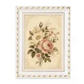 Vintage European style white photo frame with elegant gold accents and floral print - Classical White / 6 Inch (10.2x15.2cm)