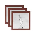 Lot de trois cadres photo carrés en bois marron foncé pour la décoration de table et mur - Décoration de table / Carré 4 Pouces (10x10cm) / Acajou