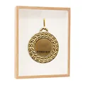 Cadre vitrine carré en bois de 3 cm de profondeur pour médailles et spécimens divers - Carré 5x5 Pouces (Profondeur 5cm) / Couleur bois naturel