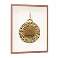 Cadre en bois 3D creux avec affichage de médaille de finisher dorée pour décoration - Carré 5x5 Pouces (Creux 5cm) / Noyer