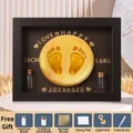 DIY Σετ αναμνηστικών για αποτυπώματα μωρού με μαύρη κορνίζα και χρυσά εργαλεία - Καφέ Κορνίζα Με Σαμπανιζέ Χρυσό Χρώμα