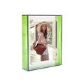 Cadre photo rectangulaire moderne en acrylique avec des bords verts transparents pour la décoration - 35*35*4cm / Vert