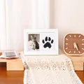 Cadre photo souvenir pour animaux avec kit d'empreintes de pattes de chien ou de chat - 2 rangs / With Ink Pad Kit (7 Inch) / Blanc