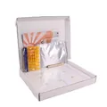 DIY handprint footprint clay souvenir kit with photo frame and letter stamps - With Letter Board and Clay Kit / 28x23cm / White